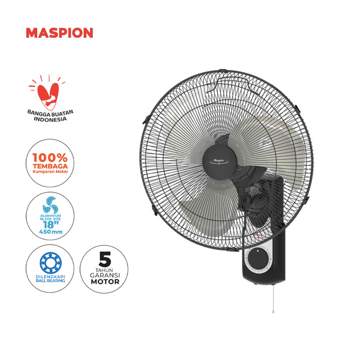 Maspion Kipas Angin Dinding Wall Fan 18 inch - PW1809W | PW 1809 W
